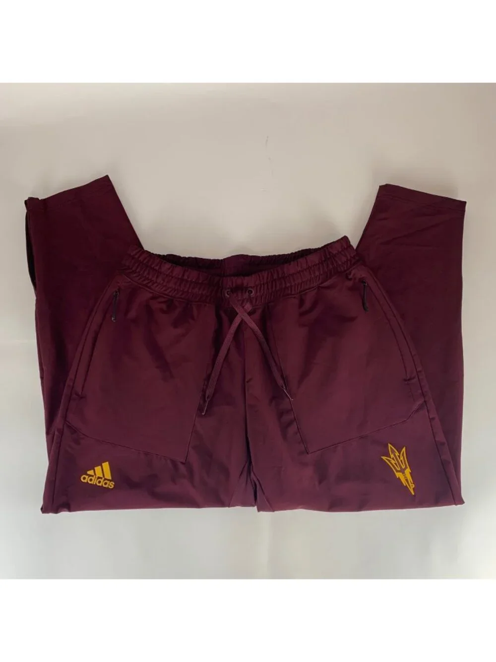 Arizona State Sun Devils NCAA Maroon Adidas Athletic Jogger Pants Mens Large